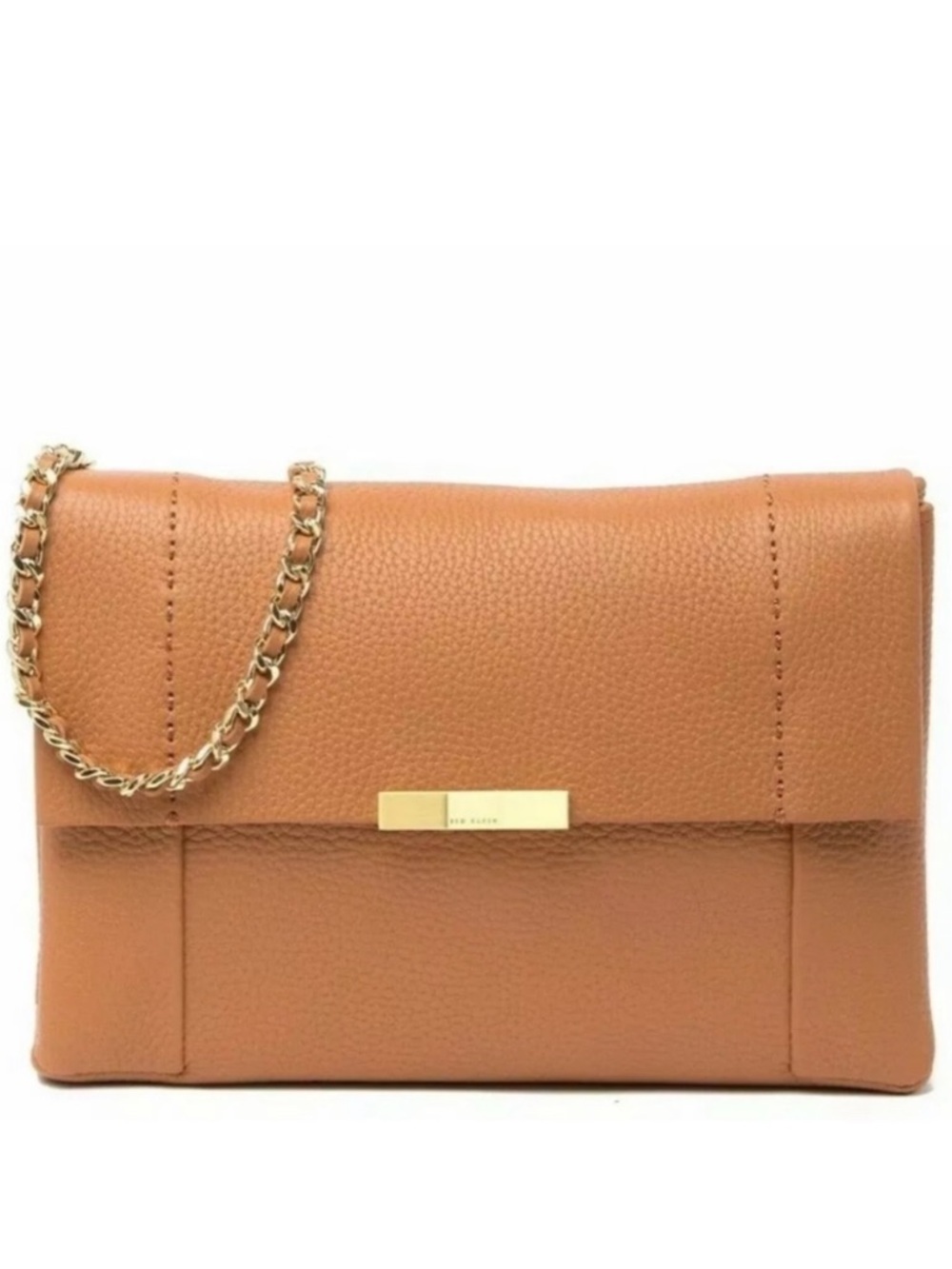 MAKE AN OFFER - TED BAKER Clarria Bow Detail Pebble Leather Crossbody Gold Chain